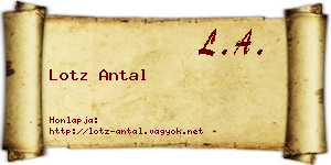 Lotz Antal névjegykártya